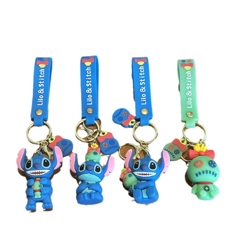 Cute Stitch Keychain Soft Rubber Pendant Accessory