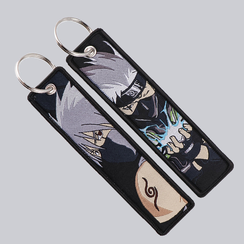 Naruto Cartoon Keychain Lanyard with Fabric Design
