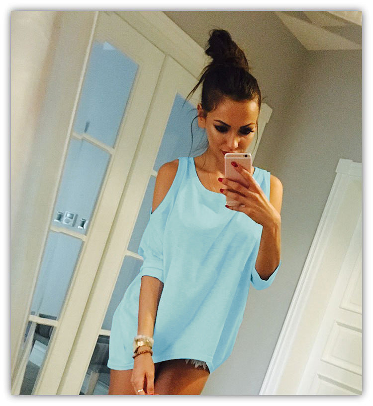 Plus Size Loose Shoulder T-Shirt for Women