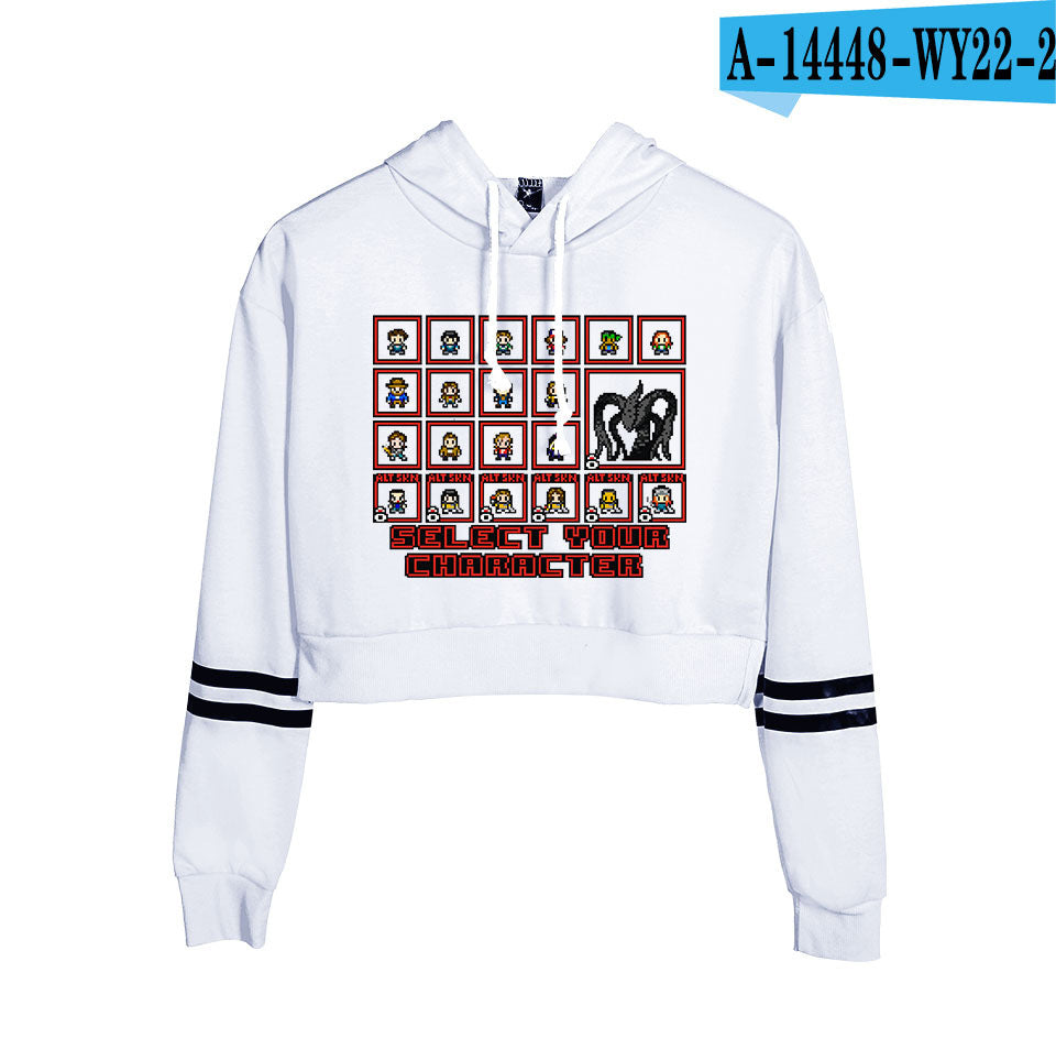 Stranger Things Cropped Hoodie for Women, Long Sleeve