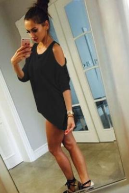 Plus Size Loose Shoulder T-Shirt for Women