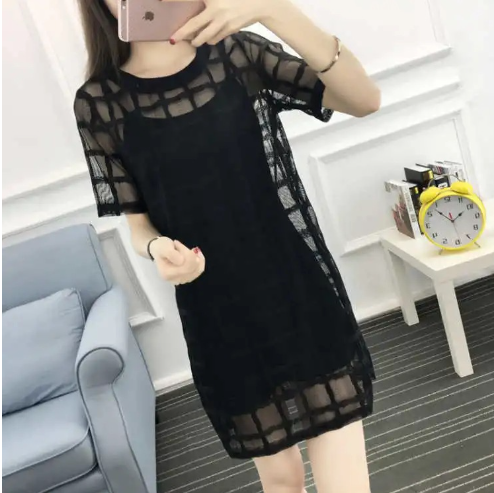 LIVA Chiffon Blouse with Hollow Short Sleeves