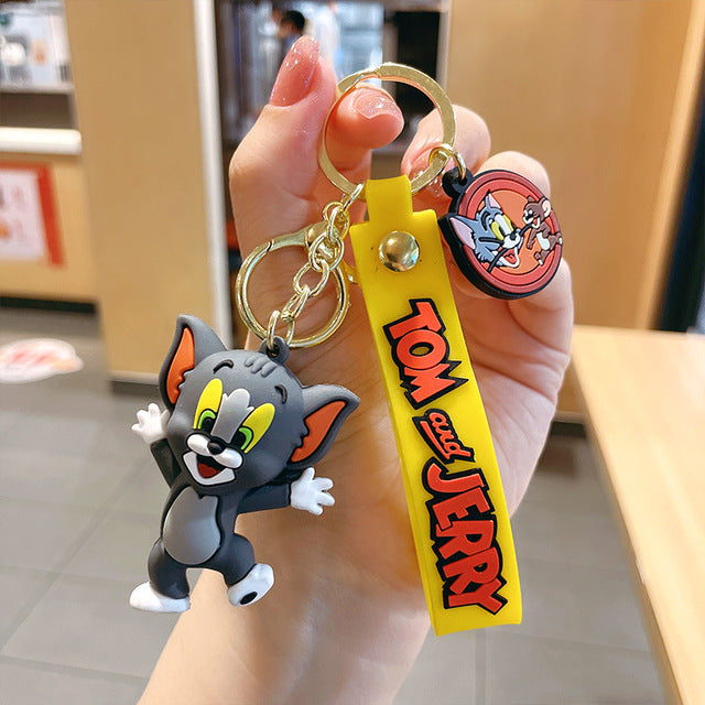 Anime Tom Car Keychain Cute Cartoon Pendant for Bags