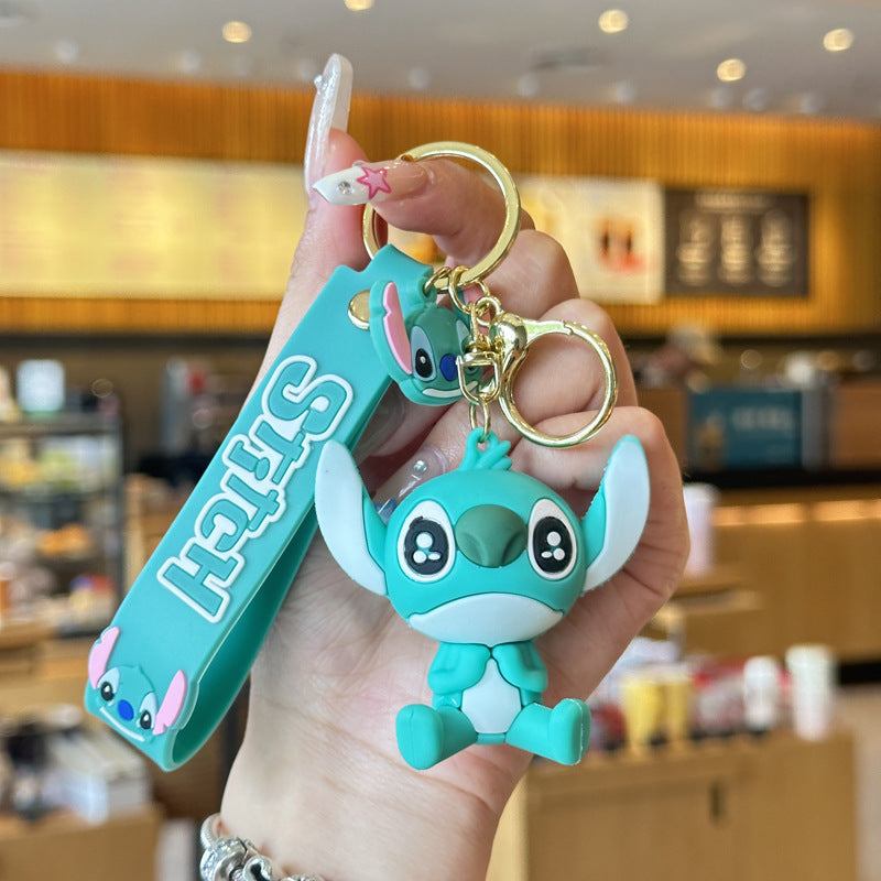 Cute Stitch Keychain Soft Rubber Pendant Accessory