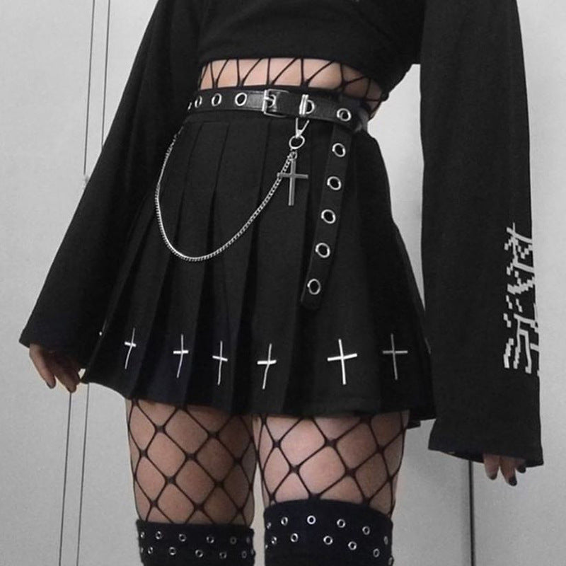 Summer Fashion Women's Dark Style Pleated Skirt