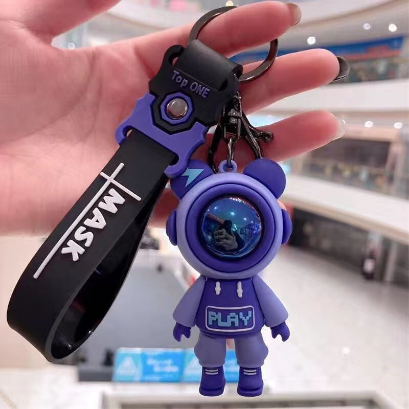 Cute Cartoon Bear Astronaut Keychain Pendant Accessory