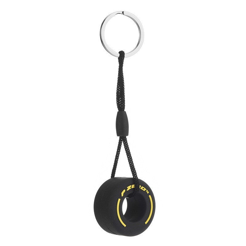 Cute PVC Soft Rubber Tire Keychain for Couples