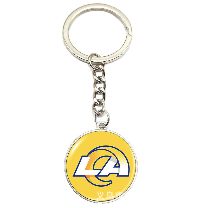 NFL Team Logo Keychain with Time Gem Design