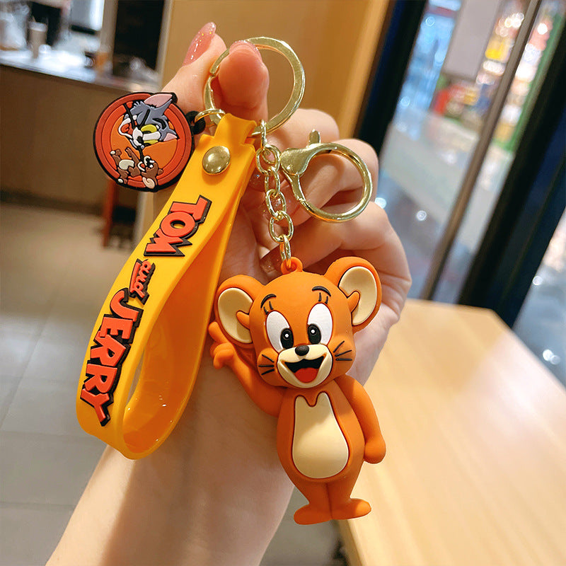 Anime Tom Car Keychain Cute Cartoon Pendant for Bags