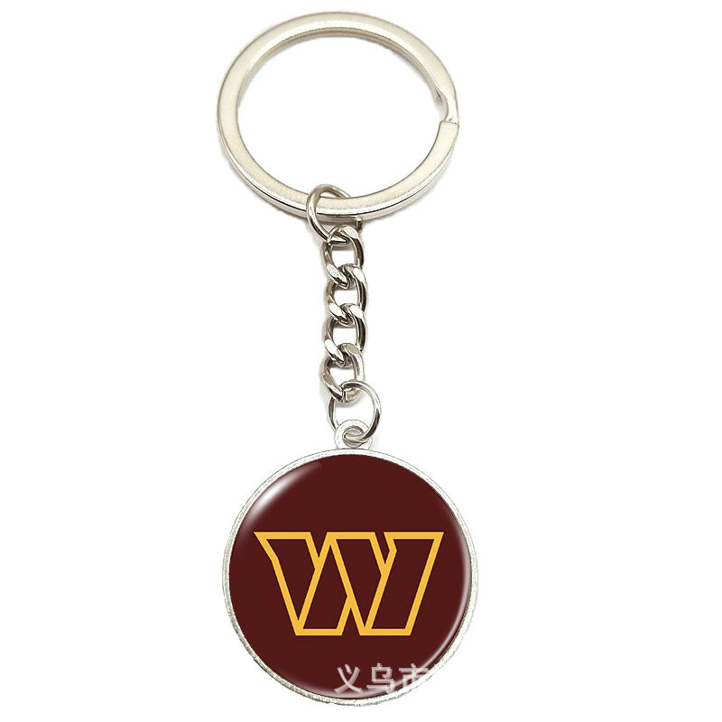 NFL Team Logo Keychain with Time Gem Design