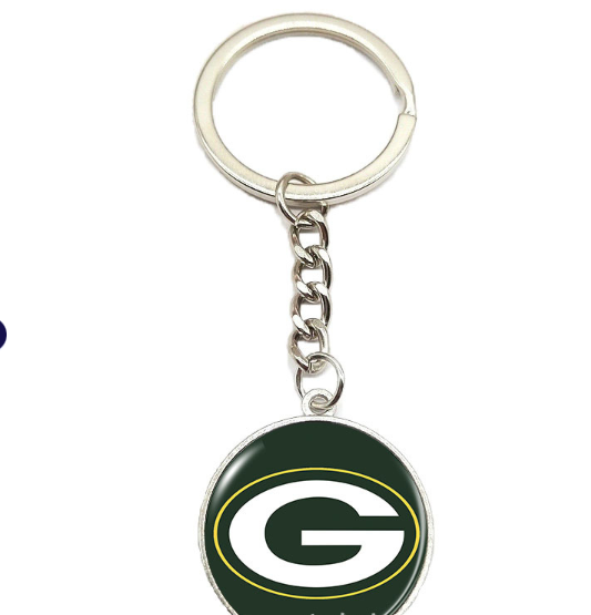 NFL Team Logo Keychain with Time Gem Design