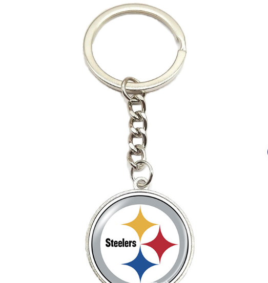 NFL Team Logo Keychain with Time Gem Design