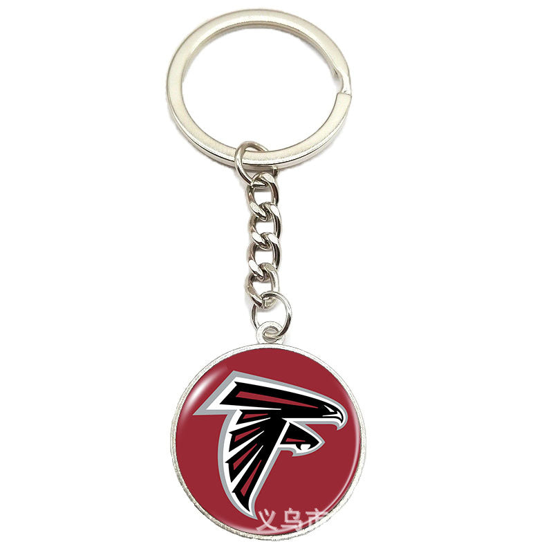NFL Team Logo Keychain with Time Gem Design