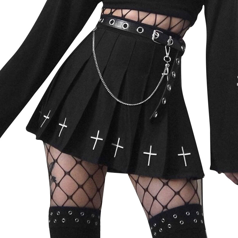 Summer Fashion Women's Dark Style Pleated Skirt