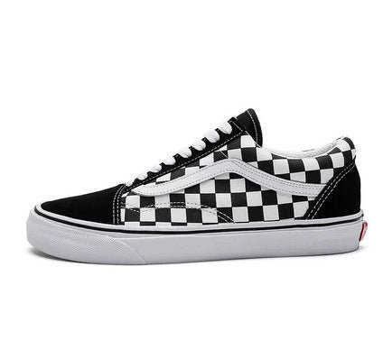 Classic Black and White Low-Top Canvas Sneakers