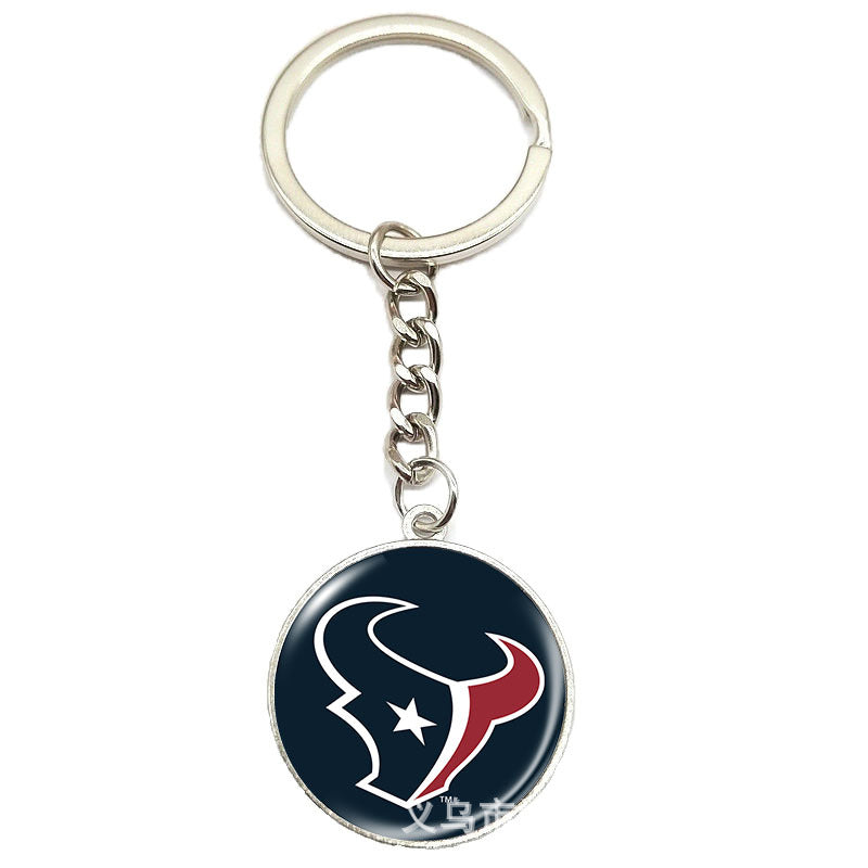 NFL Team Logo Keychain with Time Gem Design