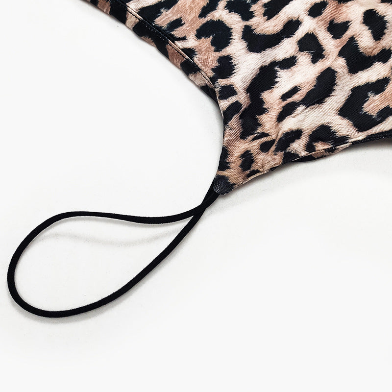 Women's Leopard Print Maxi Dress with Spaghetti Straps