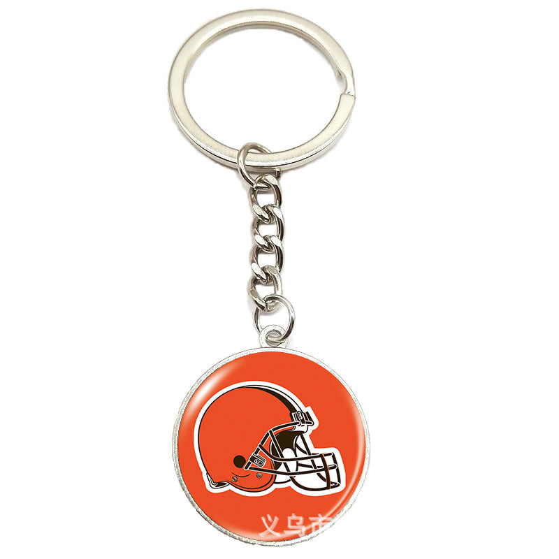 NFL Team Logo Keychain with Time Gem Design