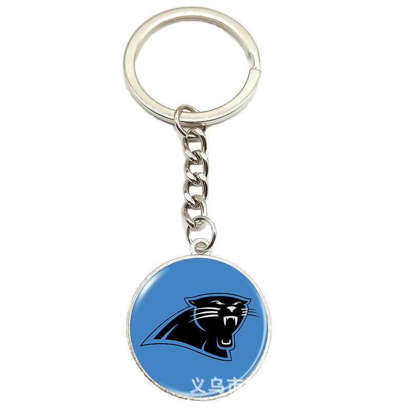 NFL Team Logo Keychain with Time Gem Design