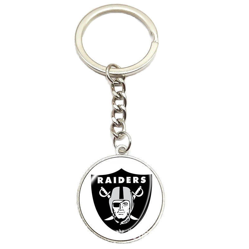 NFL Team Logo Keychain with Time Gem Design