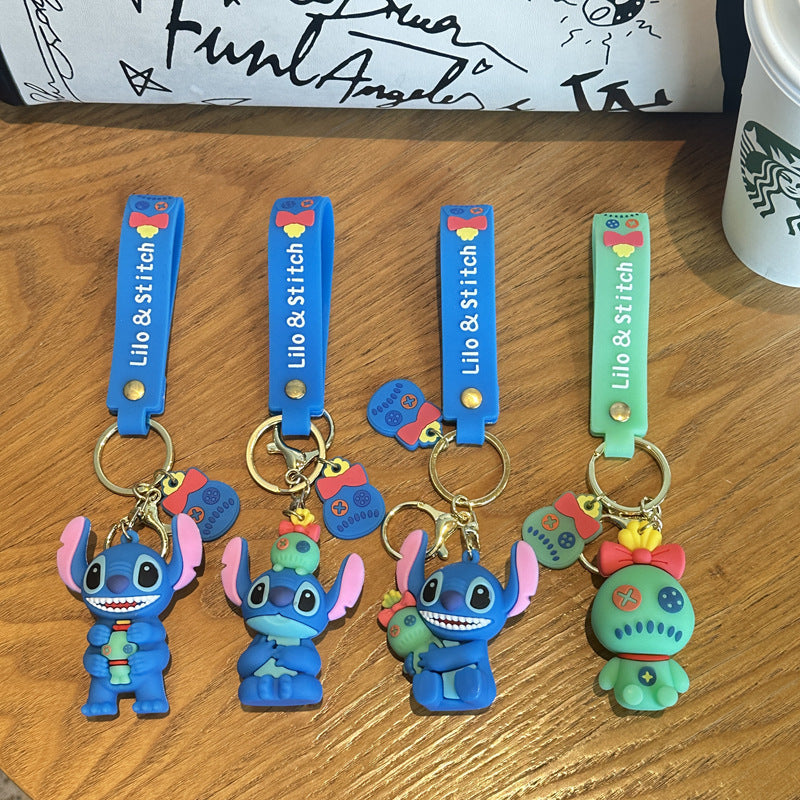 Cute Stitch Keychain Soft Rubber Pendant Accessory