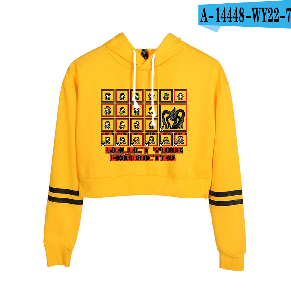 Stranger Things Cropped Hoodie for Women, Long Sleeve