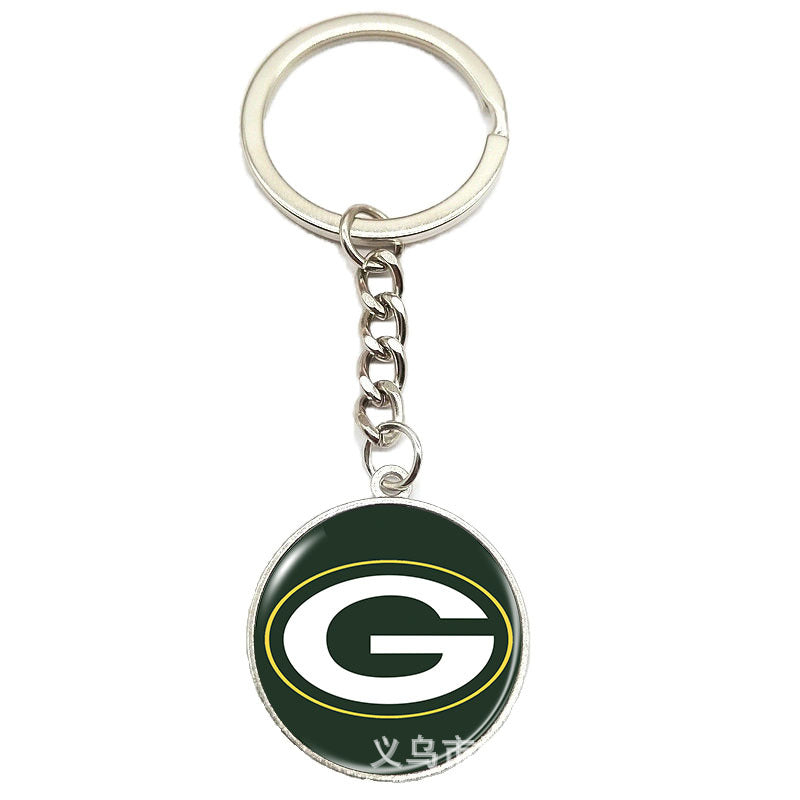 NFL Team Logo Keychain with Time Gem Design