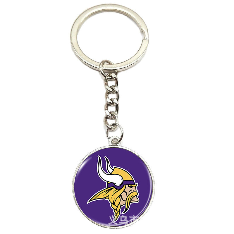 NFL Team Logo Keychain with Time Gem Design