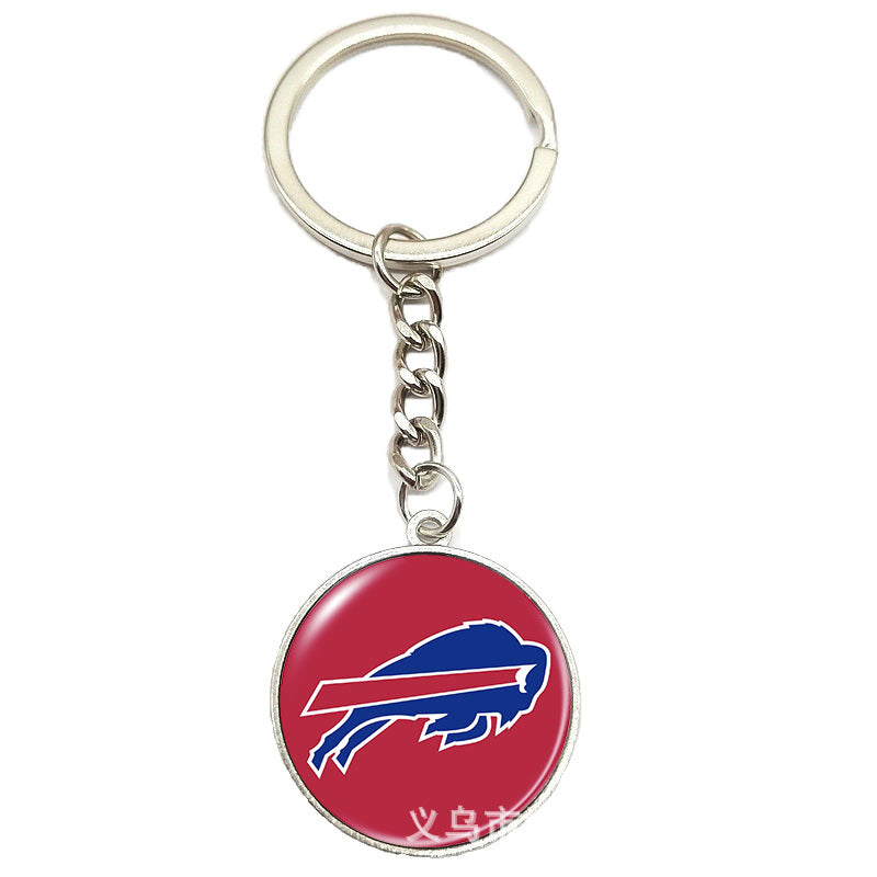 NFL Team Logo Keychain with Time Gem Design