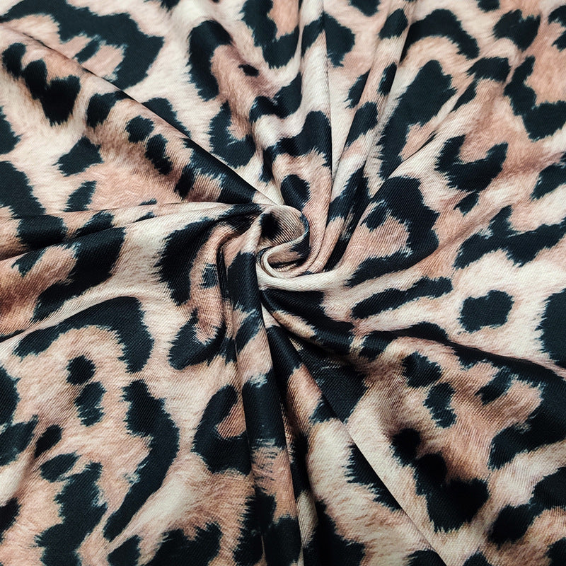 Women's Leopard Print Maxi Dress with Spaghetti Straps