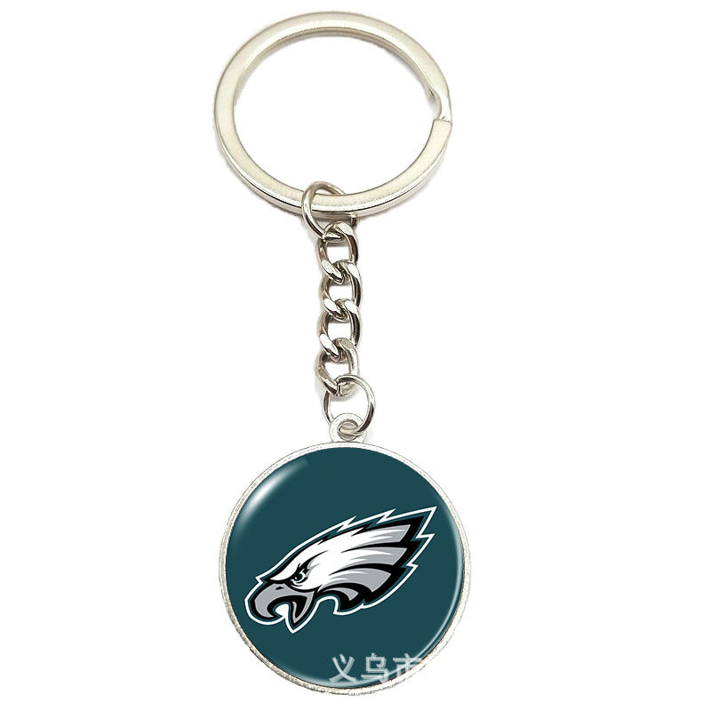 NFL Team Logo Keychain with Time Gem Design