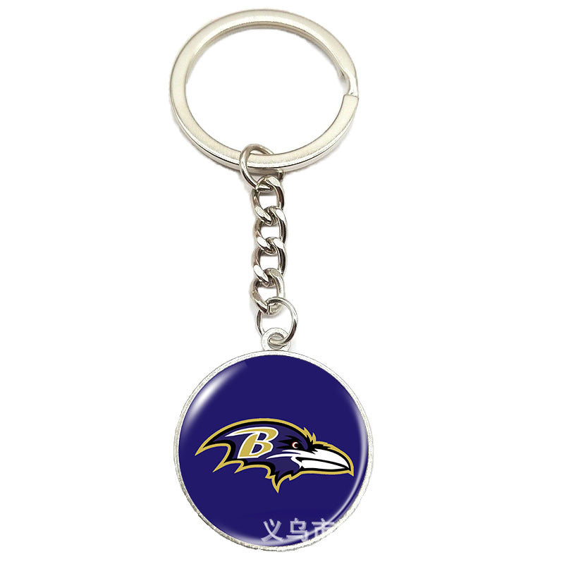 NFL Team Logo Keychain with Time Gem Design