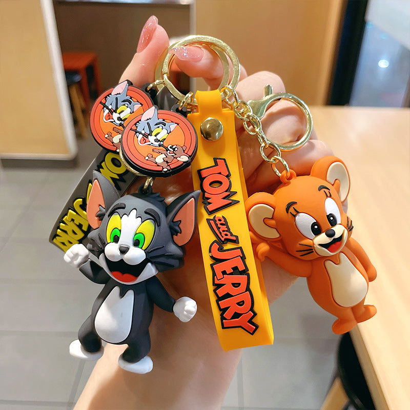 Anime Tom Car Keychain Cute Cartoon Pendant for Bags