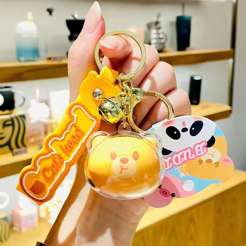 Cute Big Head Cartoon Animal Acrylic Keychain Pendant