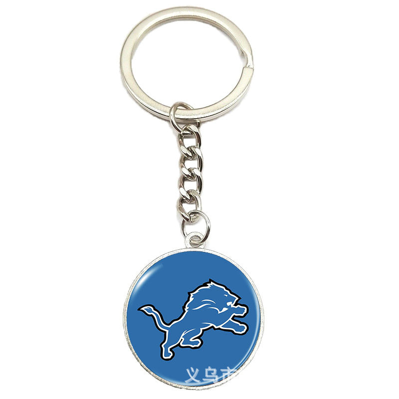 NFL Team Logo Keychain with Time Gem Design