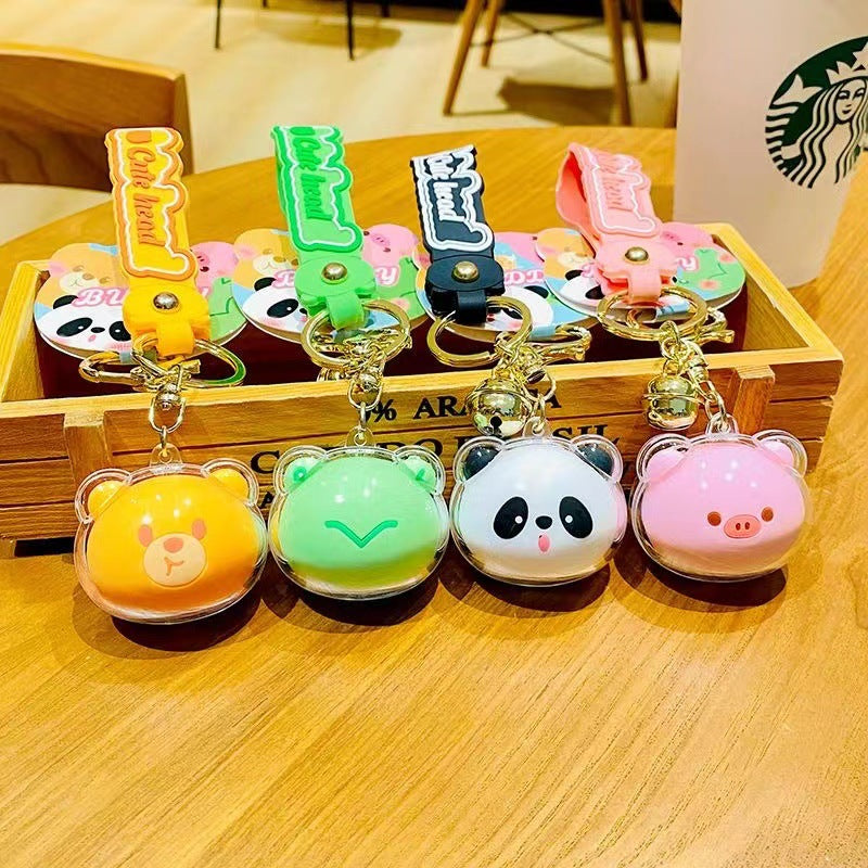 Cute Big Head Cartoon Animal Acrylic Keychain Pendant