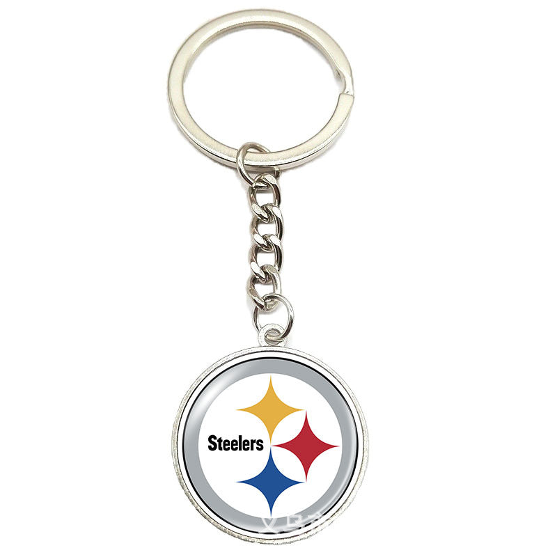 NFL Team Logo Keychain with Time Gem Design